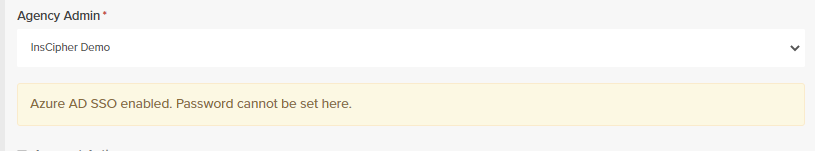 Password edit page showing SSO-locked message